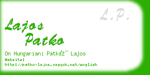 lajos patko business card